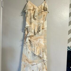 Blu Pepper Marble Ruffle Dress